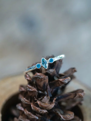 Apatite and Aquamarine Ring - Gardens of the Sun | Ethical Jewelry