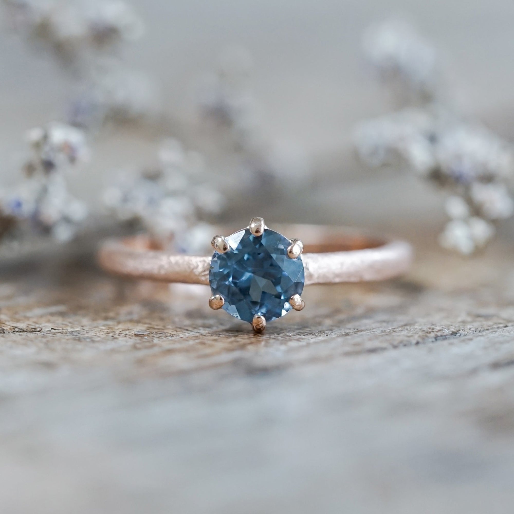 Blue Spinel Ring in Ethical Rose Gold - Gardens of the Sun | Ethical Jewelry