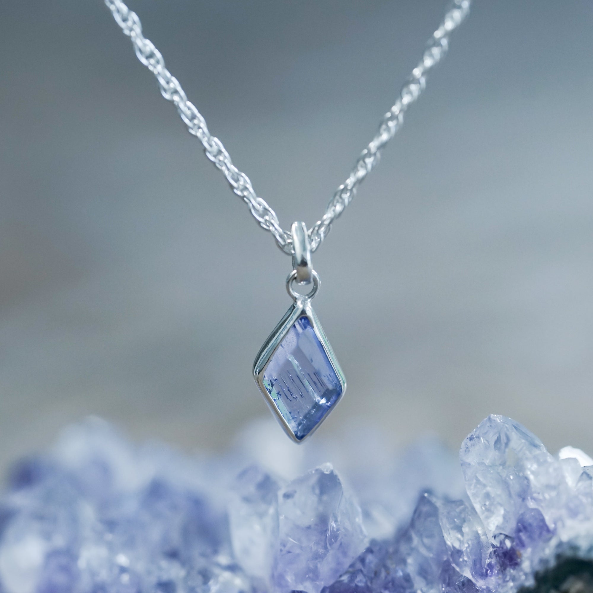 Geometric Tanzanite Necklace - Gardens of the Sun | Ethical Jewelry