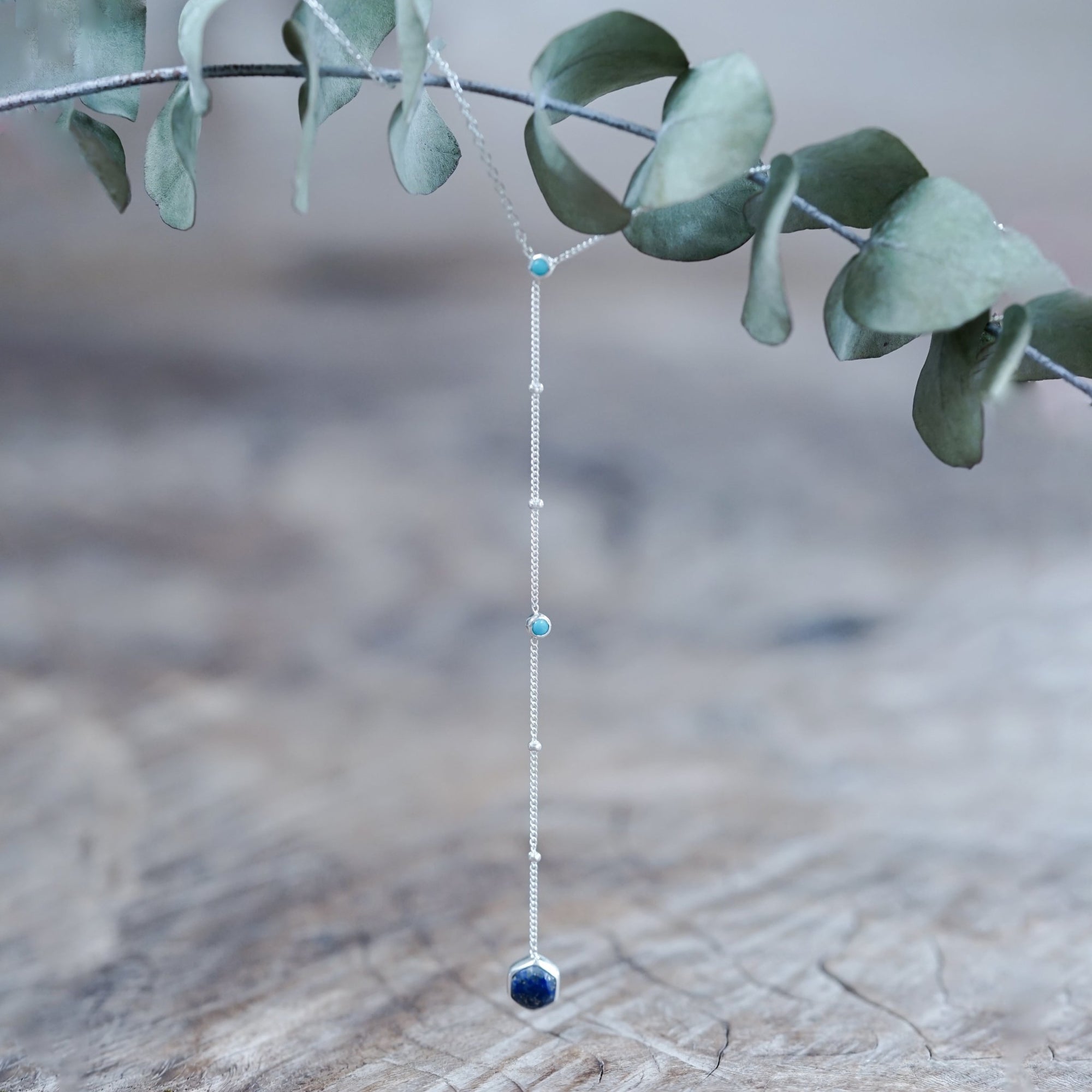 Night Constellation Nevada Turquoise and Lapis Lazuli Necklace - Gardens of the Sun | Ethical Jewelry